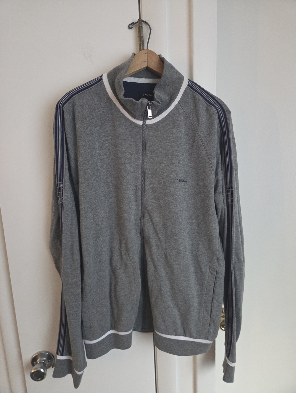 Ermenegildo Z Zegna Grey Quiet Luxury Athleisure Zip Up Track Jacket Size XXL